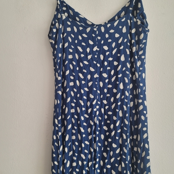 Reformation 0 Blue Dots Slip Midi Dress - Picture 10 of 12